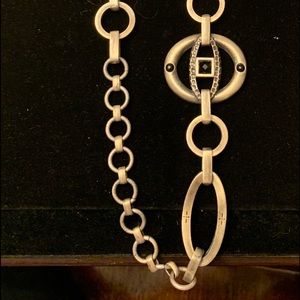 Beautiful gold toned MYKA necklace w/ black stone